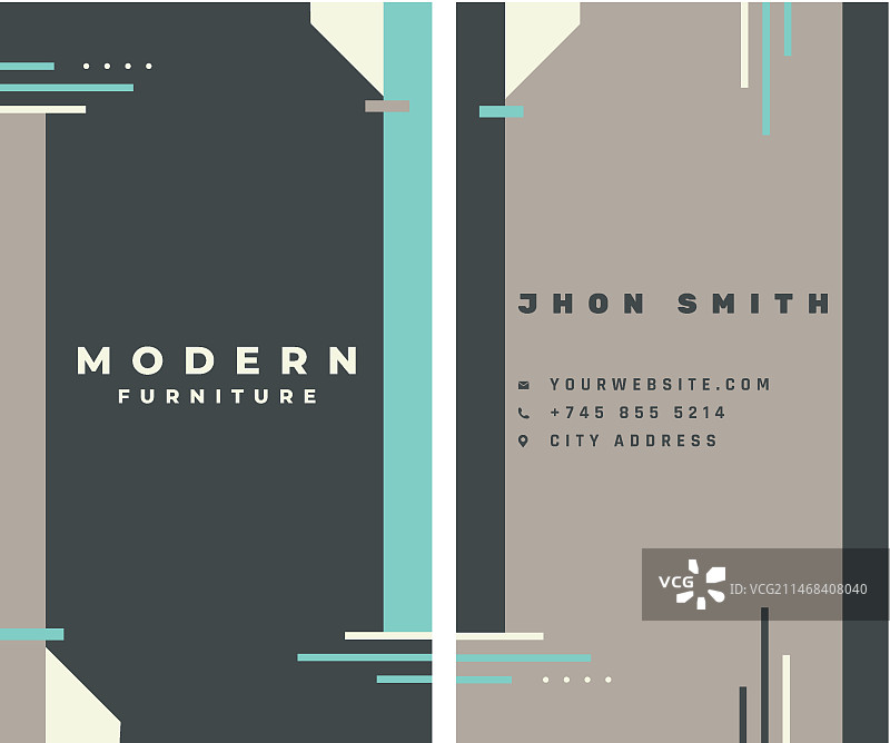 房地产商业竖版名片图片素材