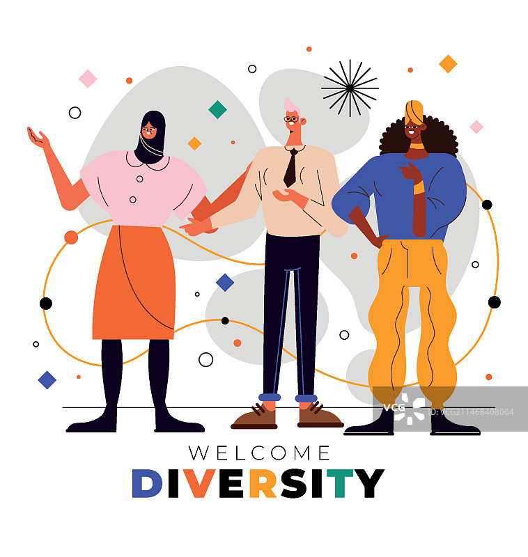 手绘多元化插画图片素材