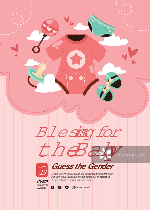 手绘婴儿欢迎海报图片素材