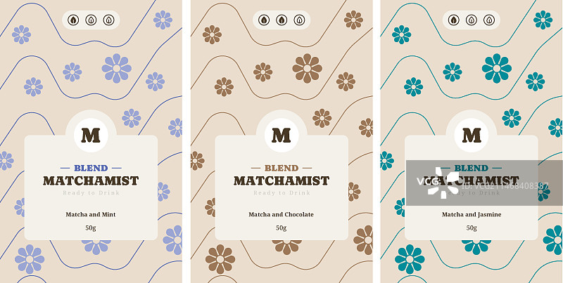 扁平风格茶叶标签模板图片素材