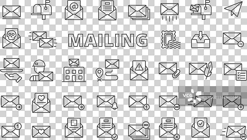邮件图标线条设计信封邮件图片素材