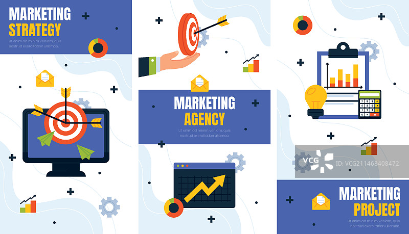 手绘营销机构模板图片素材