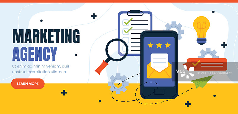 手绘营销机构模板图片素材