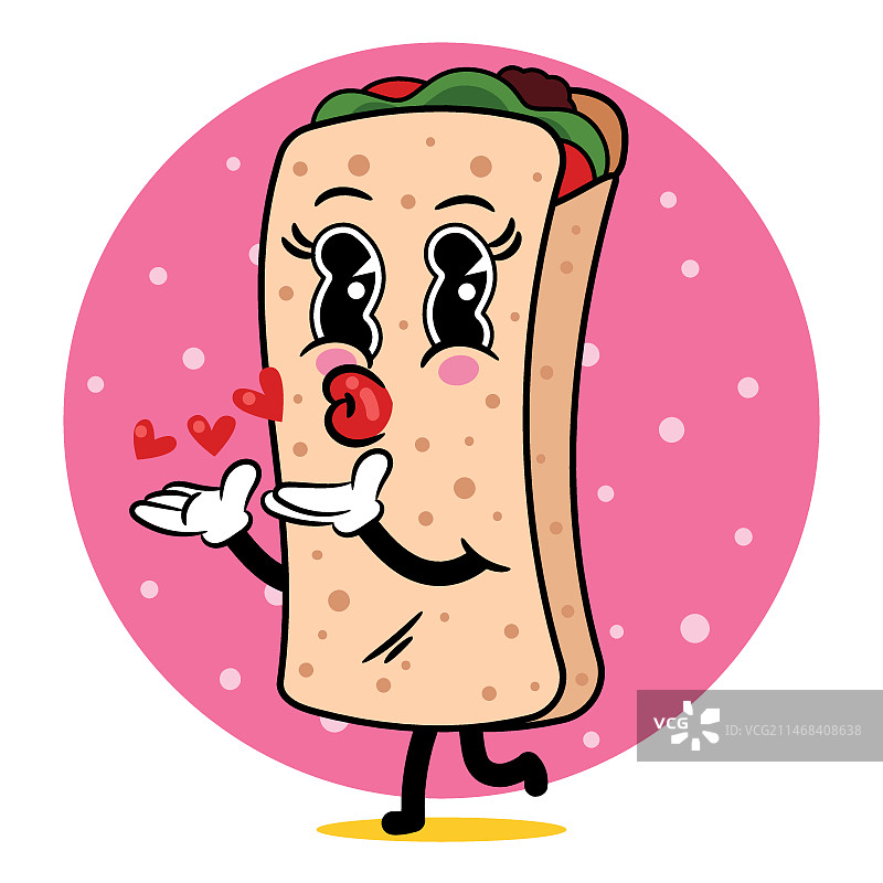 手绘墨西哥卷饼卡通插画图片素材