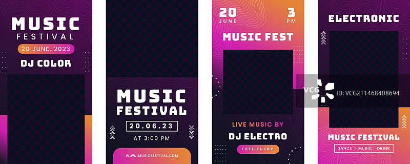 渐变音乐节Instagram快拍图片素材