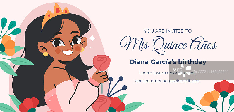 手绘成人礼庆典横幅图片素材