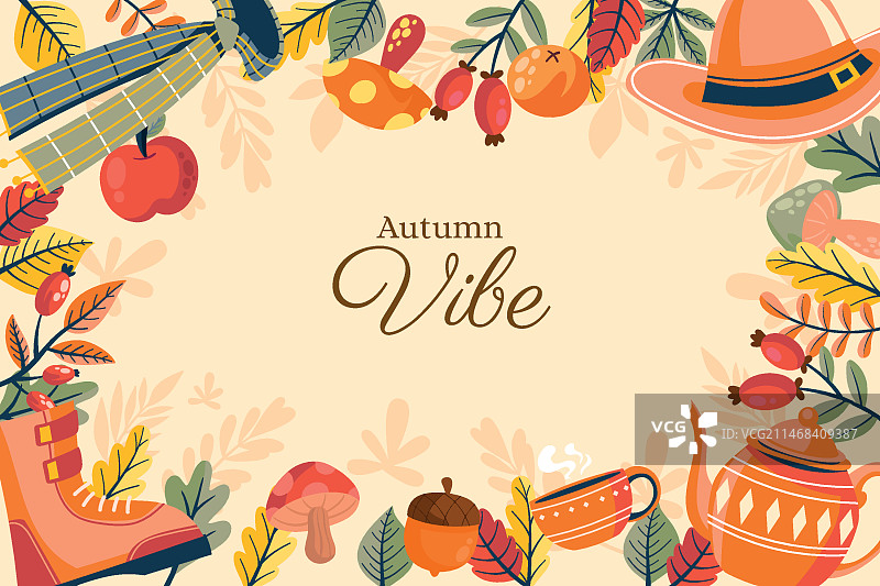 秋季扁平风背景图片素材