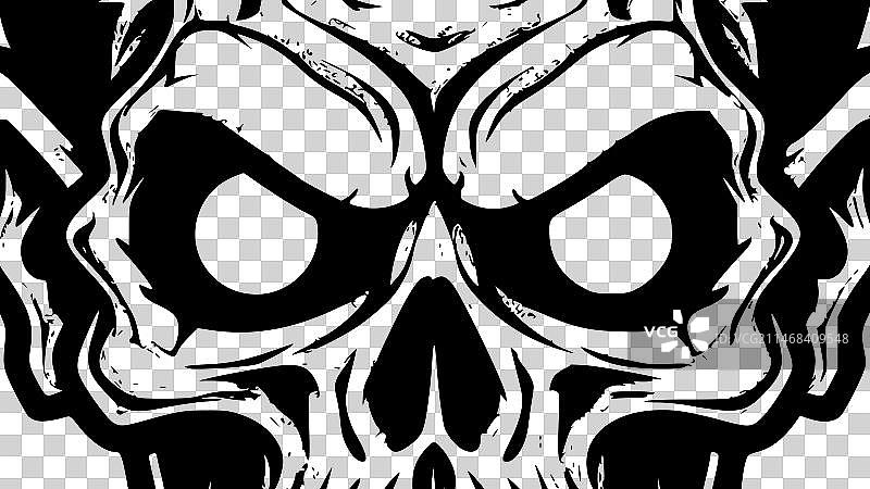 头骨-黑色和白色图片素材