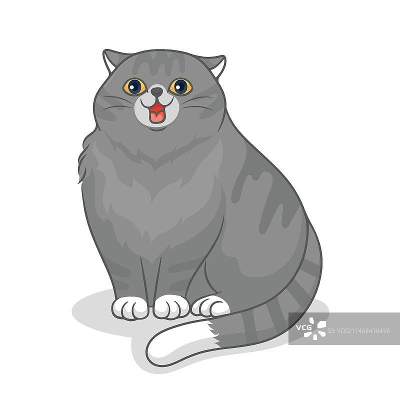 手绘卡通胖猫插画图片素材