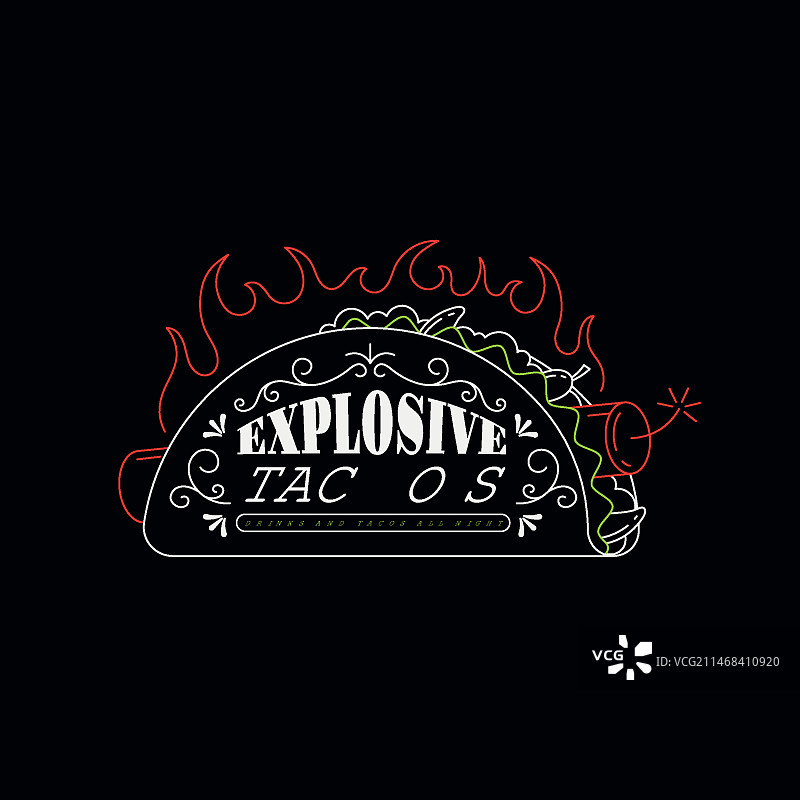 手绘墨西哥酒吧logo图片素材