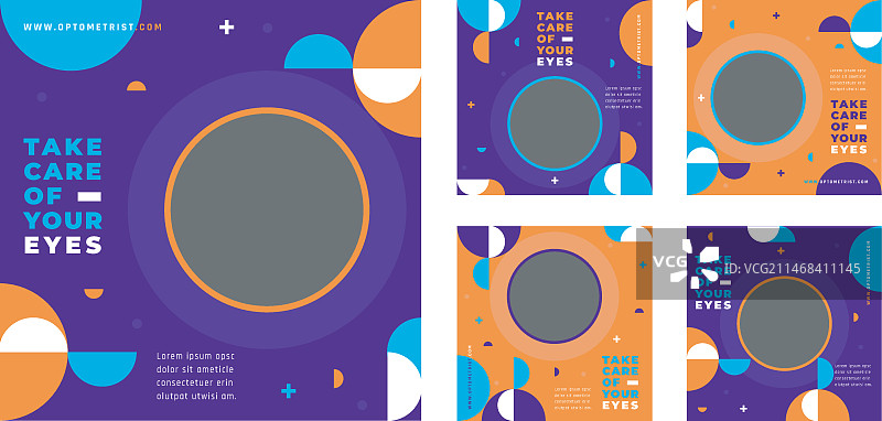 扁平风格验光师横版名片图片素材