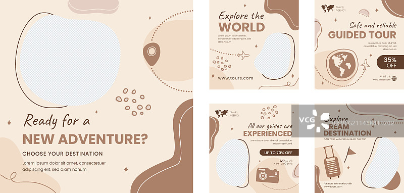 手绘导览Instagram帖子图片素材