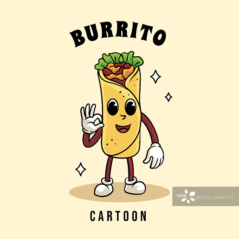 手绘墨西哥卷饼卡通插画图片素材