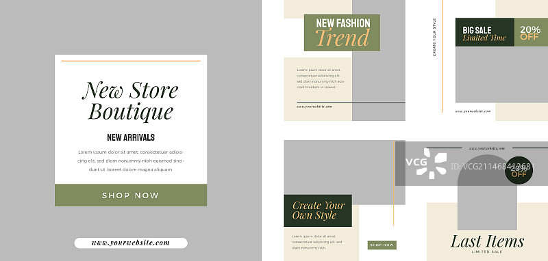 扁平风格时尚精品店模板图片素材