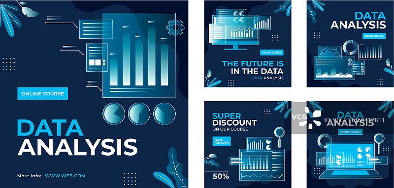 数据分析模板设计图片素材