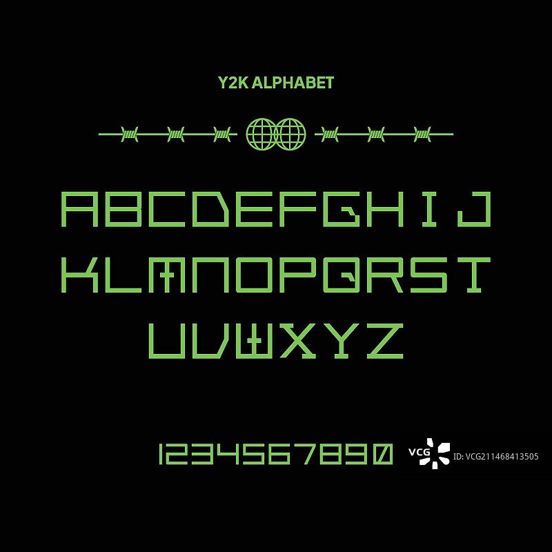 扁平风格Y2K字母图片素材