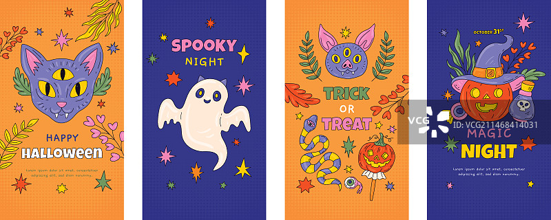 万圣节手绘Instagram故事合集图片素材