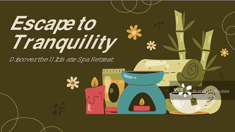 手绘SPA护理YouTube缩略图图片素材