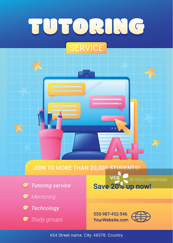 渐变辅导服务模板图片素材