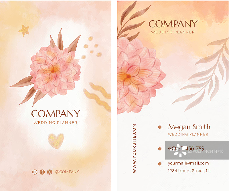 婚礼策划名片模板设计图片素材