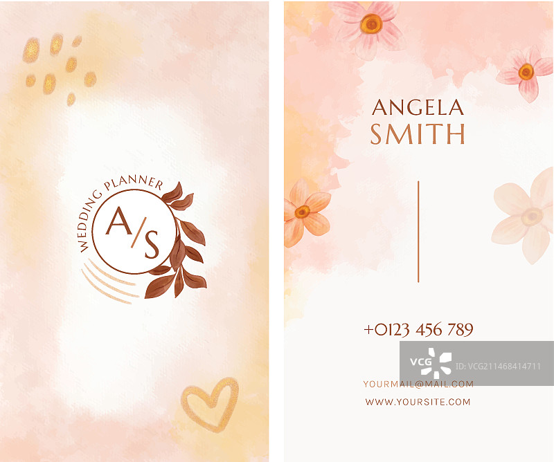 婚礼策划名片模板设计图片素材