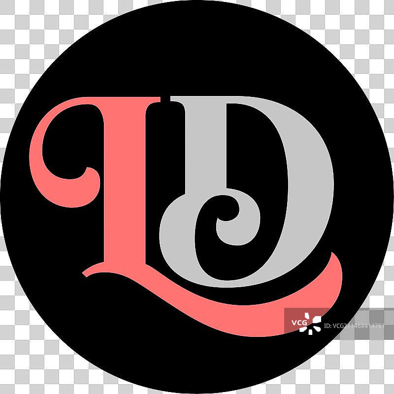 LD品牌首字母组合黑色标志图片素材