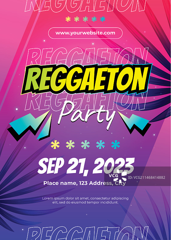 渐变雷鬼派对海报模板图片素材