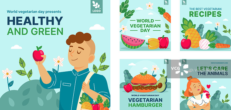 世界素食日Instagram帖子合集图片素材