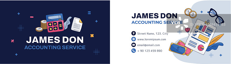 财务会计横版名片图片素材