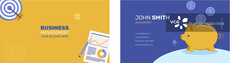 财务会计横版名片图片素材
