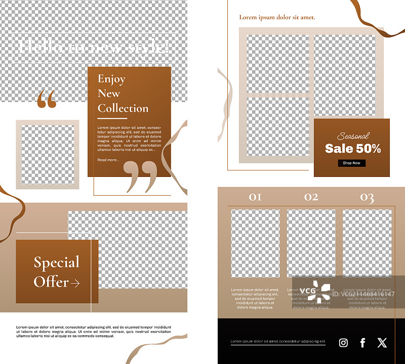 渐变风格电子报模板图片素材