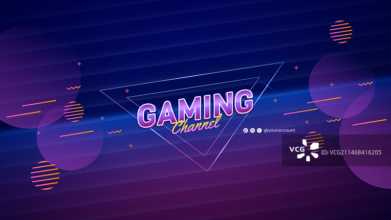 渐变游戏YouTube频道封面图片素材