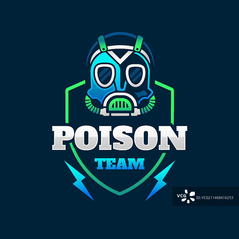 渐变防毒面具标志设计图片素材