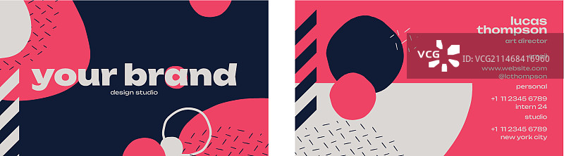 扁平风格高对比度名片设计图片素材