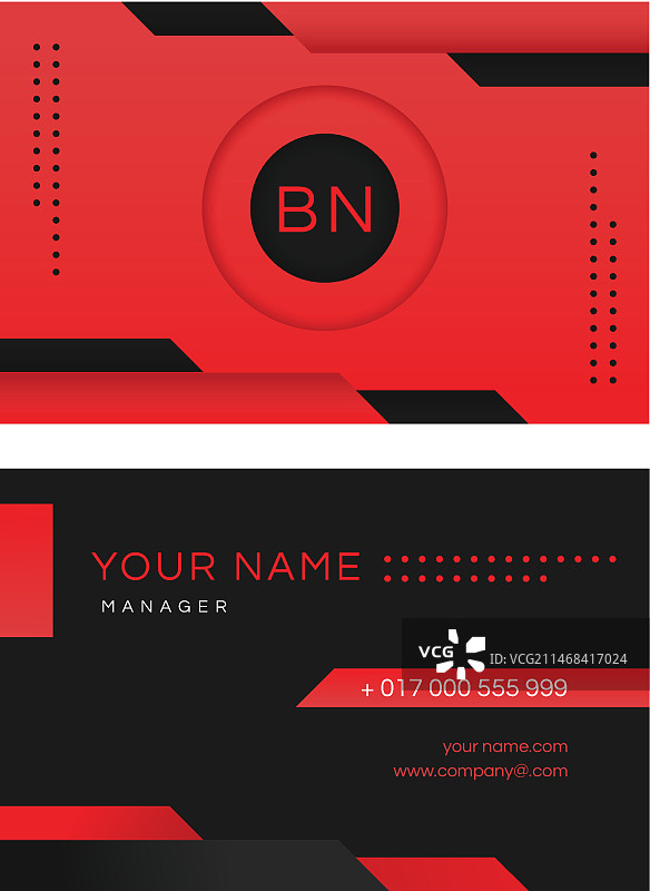 渐变红色名片模版图片素材