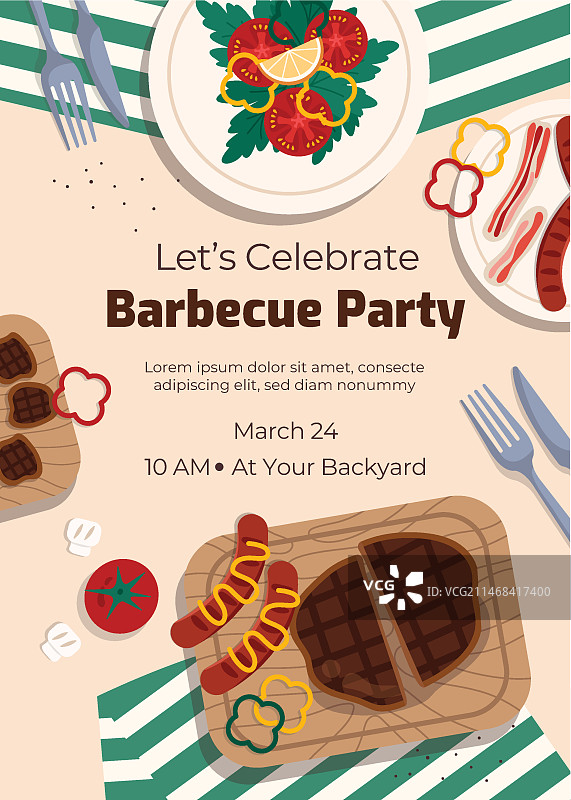 手绘烧烤派对海报模板图片素材