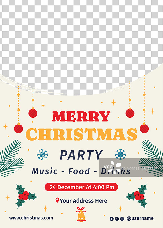 圣诞节庆祝活动竖版海报模板图片素材