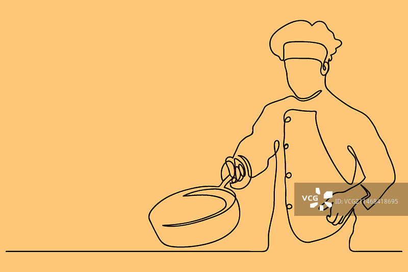 手绘厨师插画图片素材