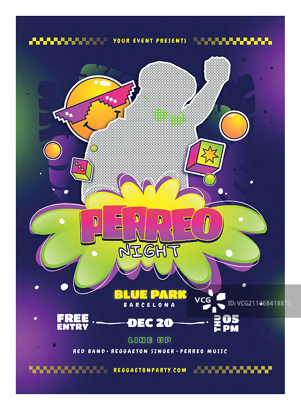 渐变雷鬼派对海报模板图片素材