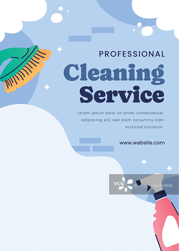 清洁服务宣传单模板设计图片素材