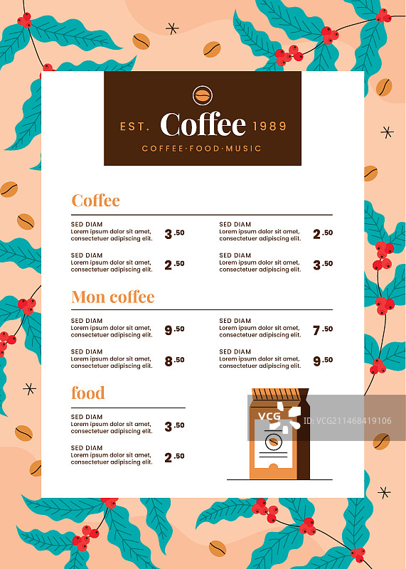 咖啡店模板设计图片素材