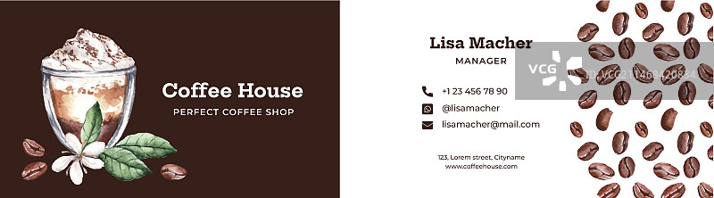 水彩咖啡店模板图片素材