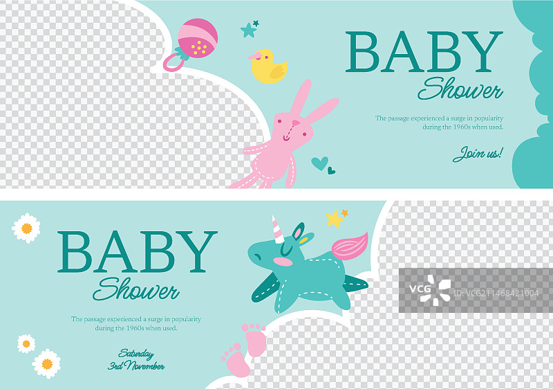 手绘婴儿派对横幅图片素材