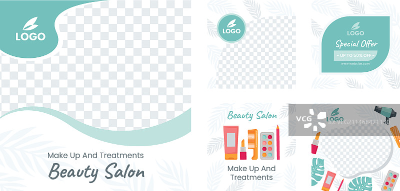 美容院Instagram帖子模板图片素材