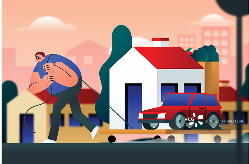 渐变生活成本图图片素材