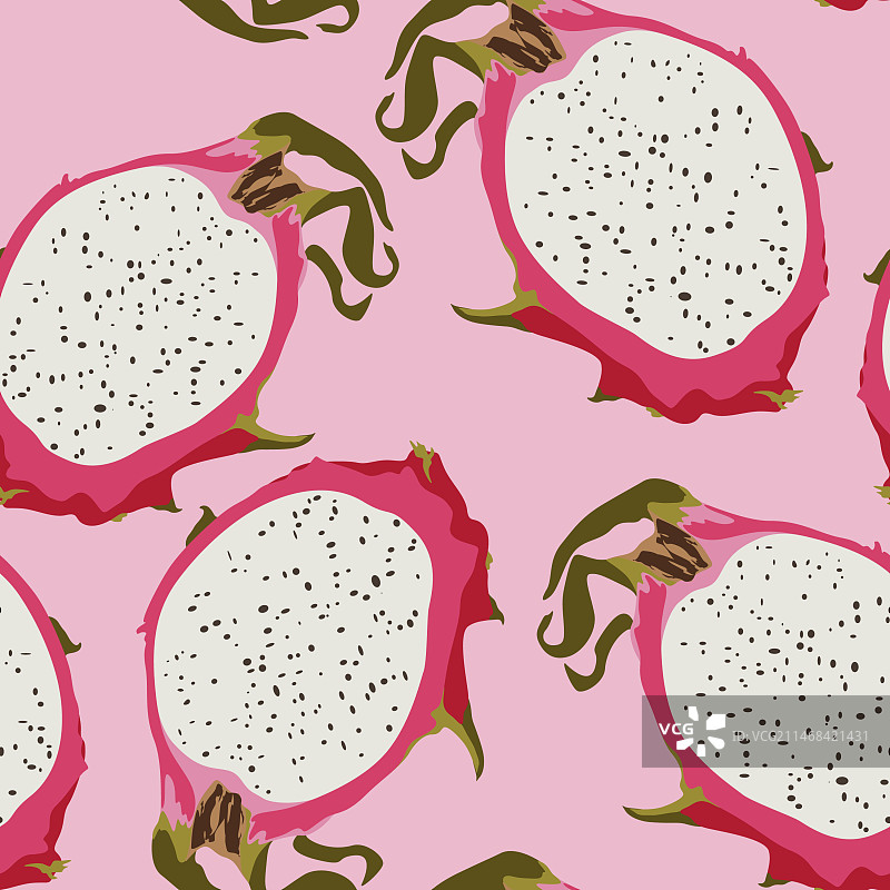无缝热带图案火龙果设计图片素材