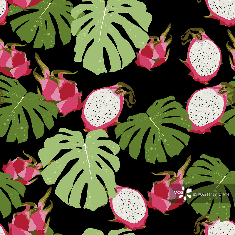 无缝图案与火龙果火龙果图片素材