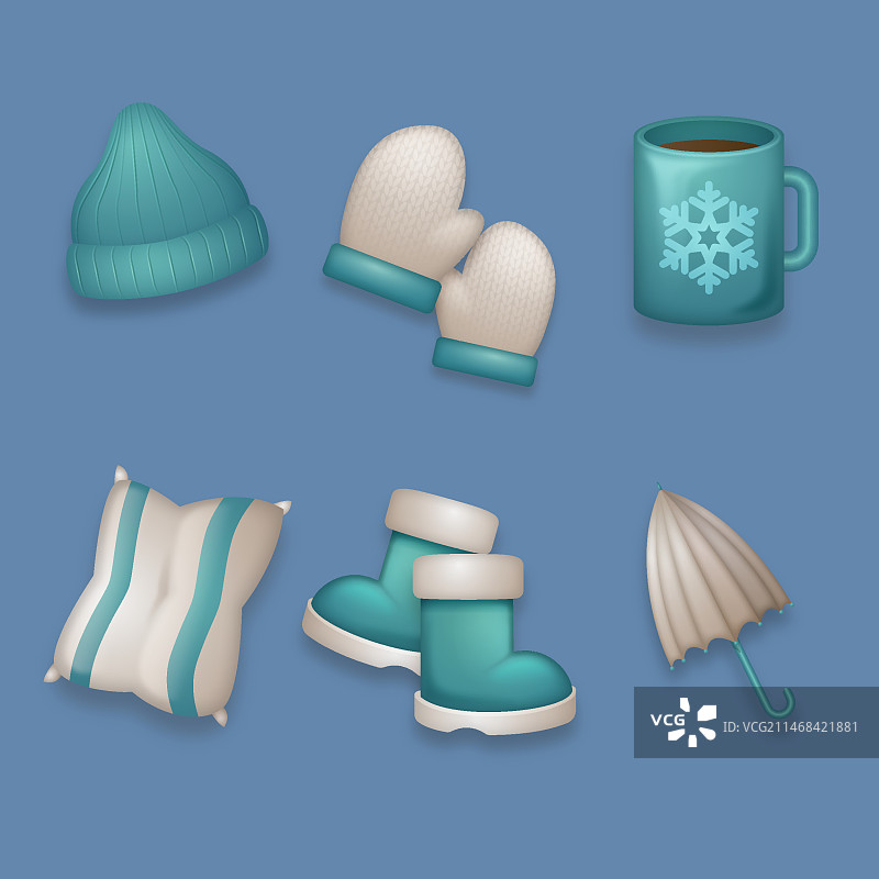 冬季逼真元素合集图片素材