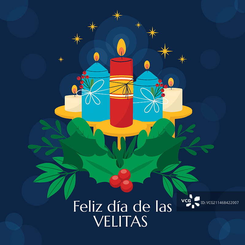 小蜡烛节扁平风插画图片素材