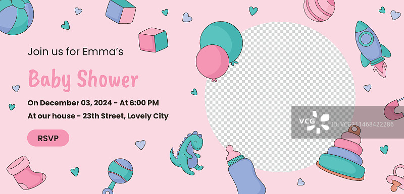 婴儿派对横幅模板图片素材